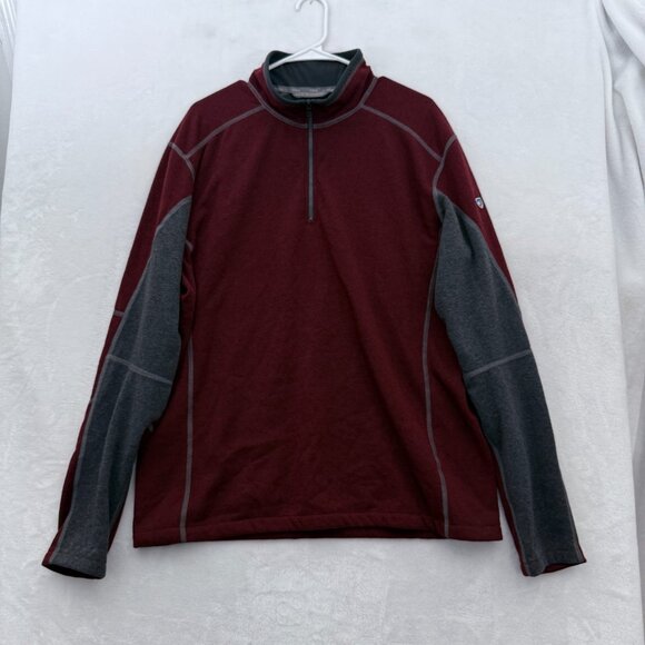 Kuhl Kashmira 1/4 Zip Sweater Mens XL Red Fleece Pullover Lightweight Casual - Picture 1 of 9